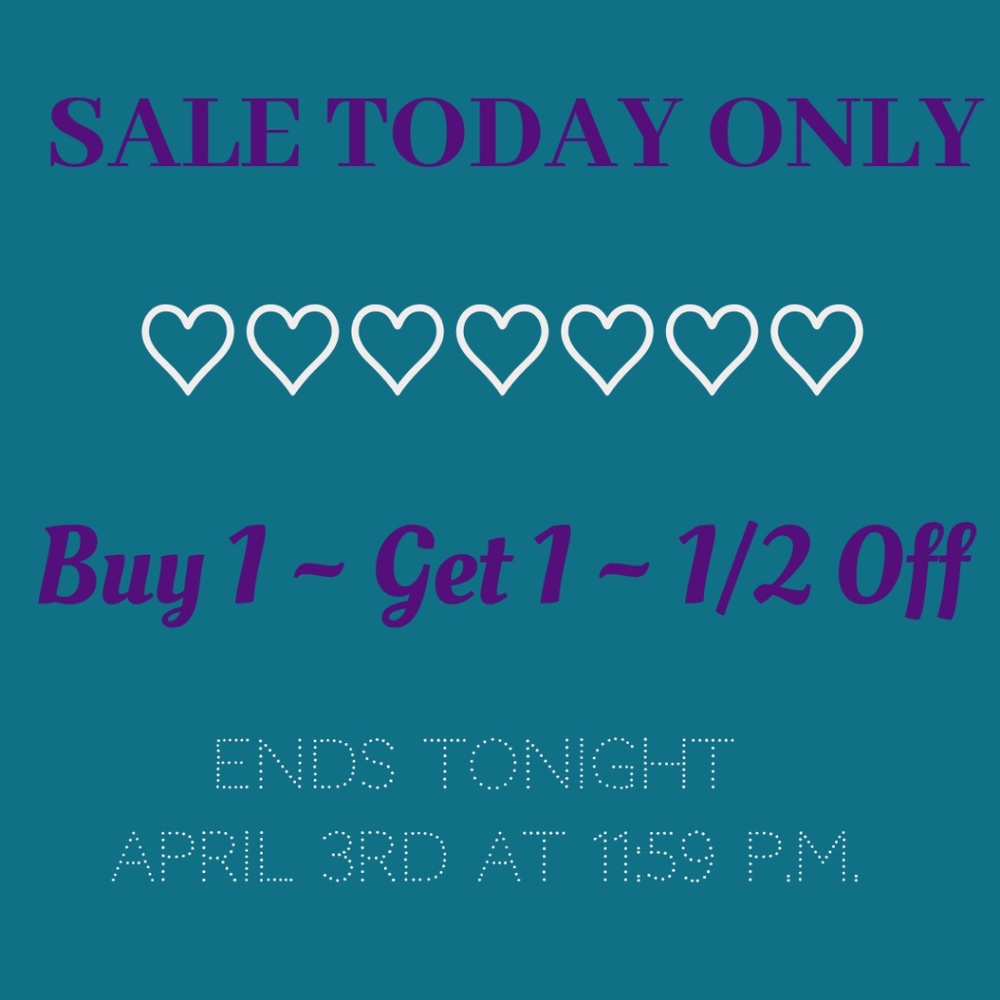 SALE TODAY ONLY ❤ BUY ONE GET ONE 1/2 OFF